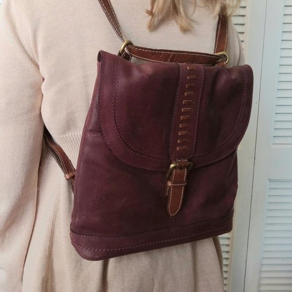 Nino BOSSI Genuine Leather Backpack Burgundy Leather Backpack / Purse main image 10
